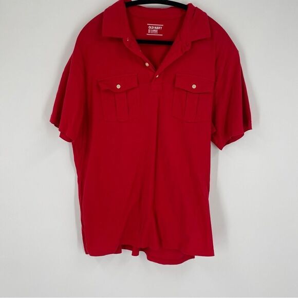 Old Navy Men’s Short Sleeve Red Polo Shirt size L - Picture 1 of 3